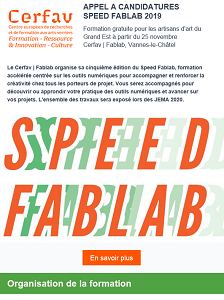 APPEL A CANDIDATURES  SPEED FABLAB 2019